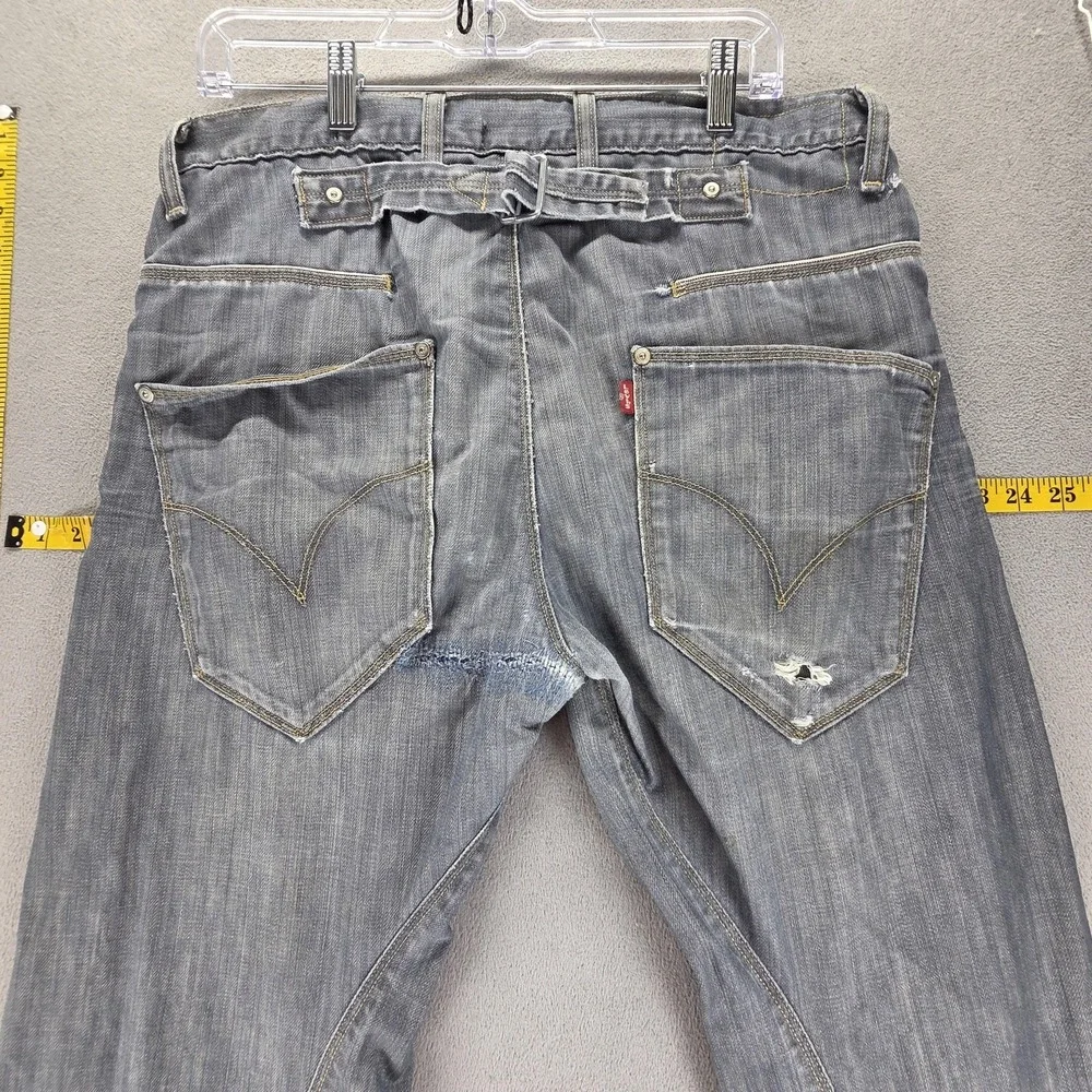 Vintage Levis Engineered Jeans Mens 31x32 Gray Buckle Back Twisted Button Fly